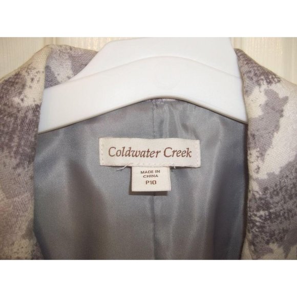 Coldwater Creek Grey Camo Blazer Jacket Size P10 - Picture 2 of 6
